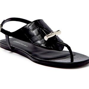 NWT Longchamp Croc Embossed Sandals 39 8.5 9